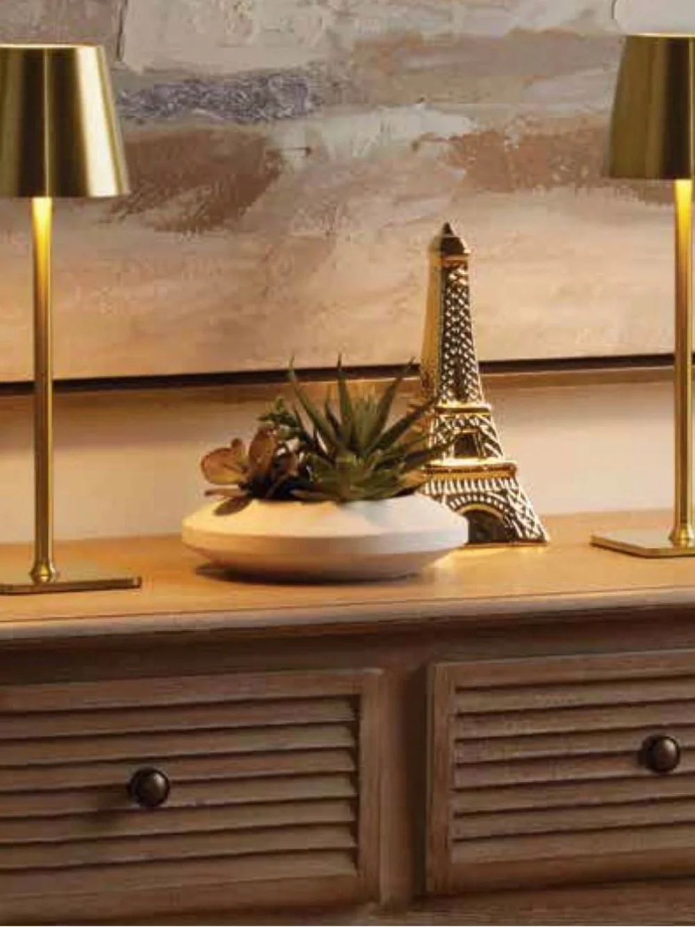 Gold Metal Table Lamps - Set of 2